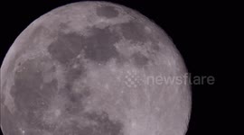 Full Super Snow Moon rising in Sheerness, UK