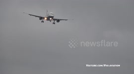 Planes struggle to land at London Heathrow Airport in Storm Ciara