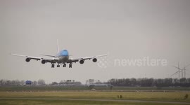 Storm Ciara sees planes suffer heavy turbulence as they land at Amsterdam's Schiphol Airport