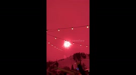 World’s largest aerial firework set off in Colorado turns sky bright red