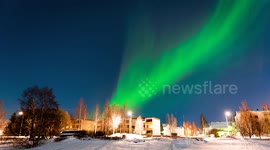 Northern lights 'dance' in a stunning display above Finnish city