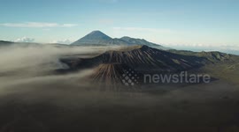 Drone footage of Active volcanoes in Indonesia