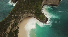 Drone footage of Hidden beach on Indonesian island