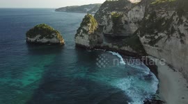 Breathtaking drone footage of beautiful Indonesian island