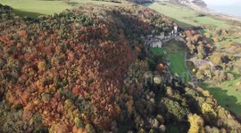 Drone footage of fairy tale castle