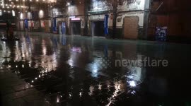 Heavy Rain and Wind caused by Storm Ciara hits outside the Oxo Gallery In London