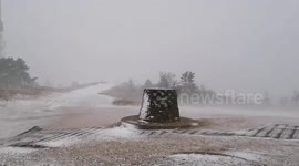 Blizzard conditions as Storm Ciara brings snow to the Wrekin in Shropshire