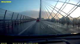 slow motion ice falling queensferry crossing
