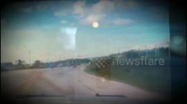 Tricycle, motorcycle and SUV crash