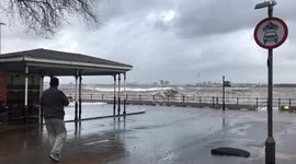 Storm Dennis floods Wirral Promenade