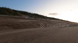 Storm batters the Norfolk coast during Storm Ciara