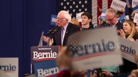 New Hampshire Primary Night: Crowd cheers as Sanders speaks about policy goals