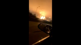 Fire erupts at ExxonMobil oil refinery illuminating Louisiana sky