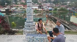 Charity opens up 'Ecobrick' park in west Indonesia with furniture made from recycled plastic