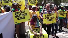Pro-Palestine groups protest outside South Africa’s parliament