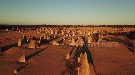 Drone footage of the pinnacles desert in Australia