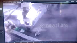 Chilling footage shows foot overbridge collapsing over passengers at train station in central India