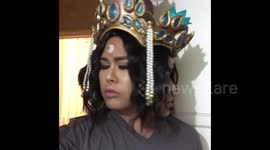 Award-winning costume designer creates two-faced silicone headpiece