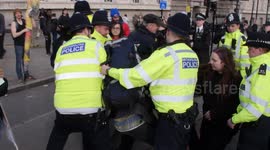 Violent scenes as youth climate protesters clash with police in central London