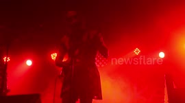 The Mexican music group Telefunka gives a concert in Madrid, Spain