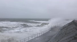 Storm Dennis pounds North Wales coast