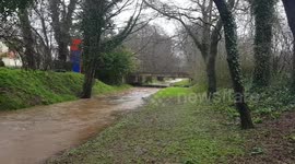 Storm Dennis is affecting small streams and Brooks bursting there banks even at low tide