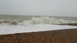 Storm Dennis Batters Hove Beach United Kingdom