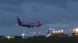Wobbly landing at Leeds Bradford Airport during Storm Dennis