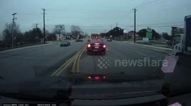 Box truck making a right turn sideswipes a car that failed to yield.