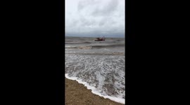 RNLI rescue lifeboat returns to shore after rescue as Storm Dennis batters the Norfolk Coast