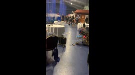 Chairs and fire extinguisher thrown during violent brawl at junior UK boxing event