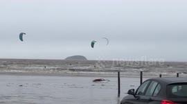 Somerset kitesurfers make the most of Storm Dennis winds