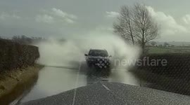 Dashcam footage shows how NOT to drive through floods after Storm Dennis