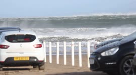 Storm Denis - Large Breakers Pound Benone Beach