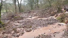Storm Dennis: Watch footage of landslide near Merthyr Tydfil in South Wales