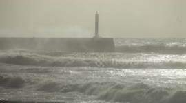 Storm Dennis, Aberystwyth, Ceredigion, Wales