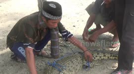Worried about Attacking Humans, Residents of Ulakan Catch Crocodiles in the River