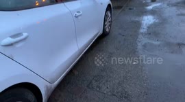 Damage to car after storm dennis flood