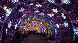 The Light Tunnel sparkles on Tverskoy Boulevard in Moscow ahead of the New Year