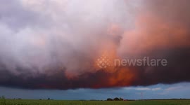Beautiful Time Lapse of a Sunset/Supercell