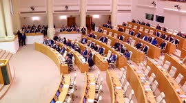 Soviet Union anthem played as Georgian politician gives speech at parliament