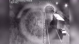 Truck unknowingly drags car along Chinese road for three kilometres after crash