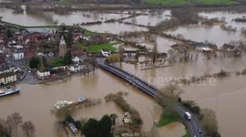 Aerial images reveal UK town has been turned into an island by Storm Dennis floodwater