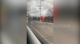 Cops detain man with a Taser after he boarded a train with a knife