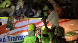 Several injured and 20 killed after bus collides with truck in south India