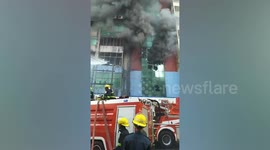 Fifteen people injured after fire rips through building in Yangon, Myanmar