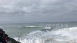 Pro-surfers make the most of big wave season during World Surf League Tow Surf Challenge at Nazaré, Portugal