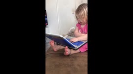 Adorably sassy UK girl is so OVER her laptop
