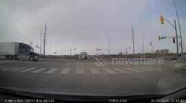 Transport Truck runs red light