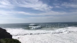 3 waves caught, 1 wipeout during Big Wave Season at Nazaré, Portugal
